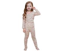 Pyjama Court 2 pièces pour Enfants Ensemble Deux Enfant Fille Pyjamas Manches Longues Ensembles de imprimés Mignons Coton Mignonne Dinosaure Bébé 7 12 Ans