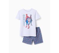 Pyjama Court Avec Imprimé Qui Brille Dans Le Noir Spider-man Blanc 5/6A
