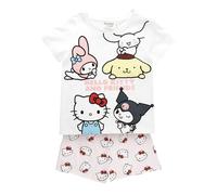 Pyjama Court Hello Kitty pour Garçons et Filles - Ensemble Pyjama Hello Kitty Été 2 Pièces T-Shirt Manches Courtes et Short, Vêtements de Nuit Enfant Doux et Respirant, 6 Ans