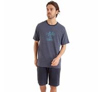 Pyjama court Rayures Fish & Chips gris en coton pour homme Gris M
