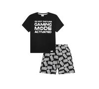 Pyjama court imprimé « Do Not Disturb Gaming Mode » activé sur toute la surface, blanc, Noir , 12-13 ans