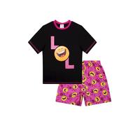 Pyjama court LOL Happy Face Laugh Out Loud pour fille de 9 à 15 ans - Noir - 11 ans