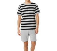 Pyjama court pour garçon, jersey simple doux en 100 % coton et pantalon en forme de bermuda, 152