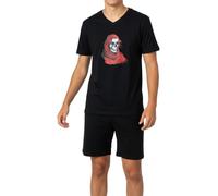 Pyjama court pour garçon, jersey simple doux en 100 % coton et pantalon en forme de bermuda, Bleu nuit, 176