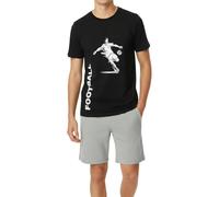 Pyjama court pour garçon, jersey simple doux en 100 % coton et pantalon en forme de bermuda, Noir football, 176