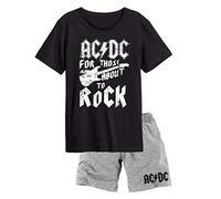 Pyjama court pour homme AC/DC Noir Gris, L