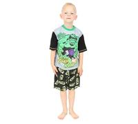 Pyjama court The Incredible Hulk Crash Krunch pour garçon, Vert, 5 ans