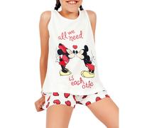 Pyjama dÃ©bardeur et short fille Admas Love Mouse Disney Blanc 6 ans