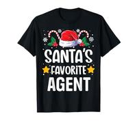 Pyjama de Groupe Assorti de L'Agent préféré du Père Noël T-Shirt