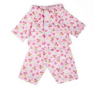 Pyjama de jour Bigjigs Toys (M) | lot 2 pièces poupée motif cerises & cœurs roses | vêtements de poupée doux & accessoires | habits peluche pour filles & garçons | jouets & cadeaux dès 2 ans
