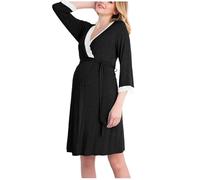 Pyjama de maternité, chemise de nuit, chemise de nuit d'allaitement, robe de travail et d'accouchement, robe d'hôpital, manches 3/4, vêtements de nuit de maternité, robe de nuit de grossesse, taille