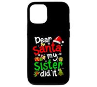 Pyjama de Noël amusant avec inscription « Dear Santa My Sister Did It » Coque pour iPhone 12/12 Pro