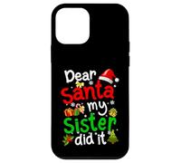 Pyjama de Noël amusant avec inscription « Dear Santa My Sister Did It » Coque pour iPhone 12 mini