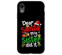 Pyjama de Noël amusant avec inscription « Dear Santa My Sister Did It » Coque pour iPhone XR