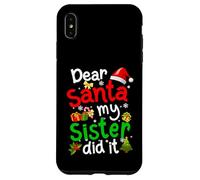 Pyjama de Noël amusant avec inscription « Dear Santa My Sister Did It » Coque pour iPhone XS Max