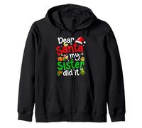 Pyjama de Noël amusant avec inscription « Dear Santa My Sister Did It » Sweat à Capuche