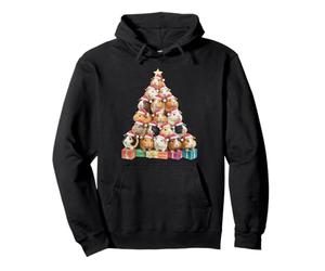 Pyjama de Noël Amusant en Forme de Cochon d'Inde avec Bonnet de Père Noël pour Enfants, garçons et Filles Sweat à Capuche