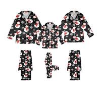 Pyjama de Noël amusant pour la famille - Ensemble graphique de Noël « Merry Christmas Mommy and Me » - Pyjama chaud en satin doux - Vêtement de nuit - Renne 2025 - Maman et fille pour femme et homme