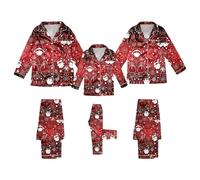 Pyjama de Noël amusant pour la famille - Ensemble graphique de Noël « Merry Christmas Mommy and Me » - Pyjama chaud en satin doux - Vêtement de nuit - Renne 2025 - Maman et fille pour femme et homme