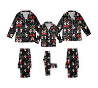 Pyjama de Noël amusant pour la famille - Ensemble graphique de Noël « Merry Christmas Mommy and Me » - Pyjama chaud en satin doux - Vêtement de nuit - Renne 2025 - Maman et fille pour femme et homme