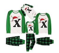 Pyjama de Noël assorti pour la famille - Lettre A à Z imprimée - Pyjama de Noël assorti pour homme et femme - Pyjama de Noël assorti - Motif dessin animé mignon pour garçons et filles, x, XL