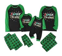 Pyjama de Noël assorti pour la famille - Père Noël confortable - Pyjama de Noël confortable pour femme et homme - Ensemble graphique tendance assorti pour couples - Pyjama grenouillère, I_vert, 8-9