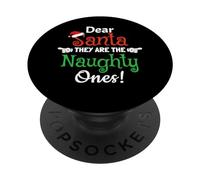 Pyjama de Noël « Dear Santa We're The Naughty Ones » PopSockets PopGrip Adhésif