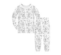 Pyjama de Noël Enfants Pyjama a Colorier Enfant: Pyjamas à colorier pour,Ensemble de pyjamas à colorier pour, Ensemble de pyjama coloré pour Sketch, Art pour Colorez votre propre pyjama Artisanat