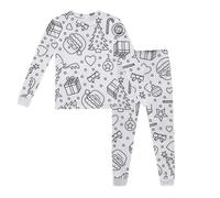 Pyjama de Noël Enfants Pyjama a Colorier Enfant: Pyjamas à colorier pour,Ensemble de pyjamas à colorier pour, Ensemble de pyjama coloré pour Sketch, Art pour Colorez votre propre pyjama Artisanat