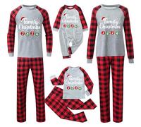 Pyjama de Noël familial pour homme et femme avec lettres imprimées - Pyjama assorti confortable pour elle et lui - Motif dessin animé mignon - Pour garçons et filles - Noël Mon XL -796