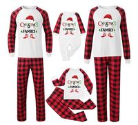 Pyjama de Noël familial pour homme et femme avec lettres imprimées - Pyjama assorti confortable pour elle et lui - Motif dessin animé mignon - Pour garçons et filles - Noël Mon S -759