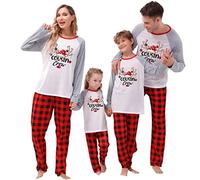 Pyjama de Noël familial pour homme et femme avec lettres imprimées - Pyjama assorti confortable pour elle et lui - Motif dessin animé mignon - Pour garçons et filles - Noël Mon XL - 786
