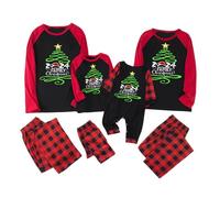 Pyjama de Noël familial pour homme et femme avec lettres imprimées - Pyjama assorti confortable pour elle et lui - Motif dessin animé mignon - Pour garçons et filles - Noël - Mon XXL -882