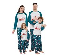 Pyjama de Noël familial pour homme et femme avec lettres imprimées - Pyjama assorti confortable pour elle et lui - Motif dessin animé mignon - Pour garçons et filles - Noël Mon XL -907