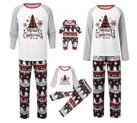 Pyjama de Noël Famille 2025 Combinaison Pyjama Maison Chaud Jumpsuit Costume Famille Pyjamas Impirmé de Noël Couple Ensemble Femme Homme Fille BéBé Garçon Printemps Automne Hiver
