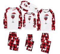 Pyjama de Noel Famille Assorti Ensemble Pyjama Maison Chaud Costume Famille Pyjamas Tenue de Noël Couple Christmas Ensemble Femme Homme Fille BéBé Garçon Cadeau Noël Automne Hiver Grande Taille