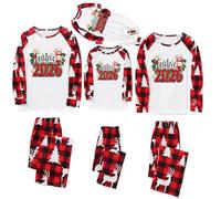 Pyjama de Noel Famille Assorti Ensemble Pyjama Maison Chaud Costume Famille Pyjamas Tenue de Noël Couple Christmas Ensemble Femme Homme Fille BéBé Garçon Cadeau Noël Automne Hiver Grande Taille