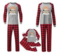 Pyjama de Noel Famille Ensemble Pyjama Maison Chaud Costume Famille Assortis Pyjamas Impirmé Tenue de Noël Couple Christmas Ensemble Femme Homme Fille Garçon Automne Hiver Grande Taille Cadeau