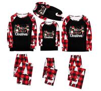 Pyjama de Noël Famille - Pyjama Assorti Famille de Noël Sleepwear Homewear Costume de Maison avec Santa Imprimé Chaud Et Doux Pyjama NoëL Vêtement de Nuit Barboteuse Mère Père Enfant Bébé Bébé
