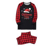 Pyjama de Noël Famille, Pyjama Noel Famille Assorti Imprimé Christmas Carreaux Écossais Manches Longues Doux Confortable Noel pour Femme, Homme, Enfant, BéBé Rassemblements Fêtes Costume De Noël