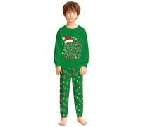 Pyjama De NoëL pour Enfants, GarçOns Et Filles, comme Costume De Vacances Confortable à Manches Longues en Version Deux PièCes Ensemble Pyjamas NoëL GarçOns Filles Manches Longues Fantaisie 2-9 Ans