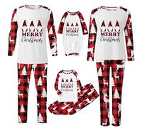 Pyjama de Noël pour homme et femme avec lettres imprimées - Pyjama assorti pour enfants - Confortable pour elle et lui - Motif dessin animé mignon - Pour garçons et filles - Noël Mon XL - 348