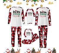 Pyjama de Noël pour homme et femme avec lettres imprimées - Pyjama assorti pour enfants - Confortable pour elle et lui - Motif dessin animé mignon - Pour garçons et filles - Noël Mon XL - 332