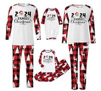 Pyjama de Noël pour homme et femme avec lettres imprimées - Pyjama assorti pour enfants - Confortable pour elle et lui - Motif dessin animé mignon - Pour garçons et filles - Noël Mon XL - 346
