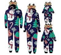 Pyjama de Noël pour homme et femme avec lettres imprimées - Pyjama assorti pour enfants - Confortable pour elle et lui - Motif dessin animé mignon - Pour garçons et filles - Noël Mon XL - 314