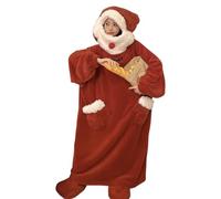 Pyjama De Noël, Tenue De Pyjama à Capuche du Père Noël, Pyjama Une Pièce De Noël Rouge pour Adulte, Sweat à Capuche Surdimensionné pour Femmes, Hommes, Adultes, Adolescents (XL)