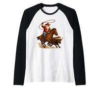 Pyjama de Noël Vintage Western Père Noël Cowboy Manche Raglan
