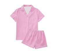 Pyjama d'été doux, short et haut, tenue de nuit confortable à la maison (M)