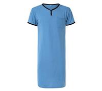 Pyjama d'été long pour homme - Robe de chambre d'été légère - Pull fin - Col en V - Pyjama à manches courtes - Confortable - Peignoir de sauna - Haut de nuit - Grande taille - Chemise de nuit à