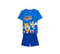 Pyjama d'Été Sonic pour Enfant - Bleu - Taille 10 Ans - Pyjama Short 100% Coton - Imprimé Sonic - Produit Original conçu en Espagne